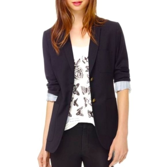 Aritzia Talula Black Oxford Blazer w Gold Buttons - Picture 1 of 11